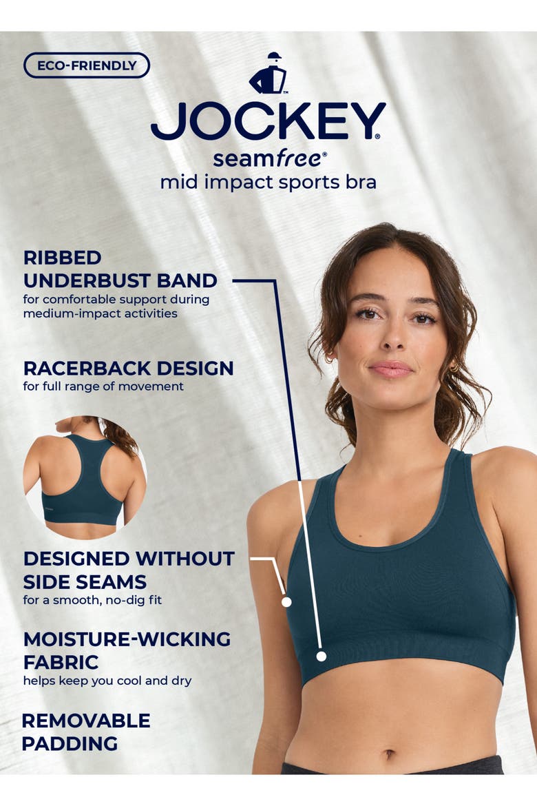 Women's Seamfree Mid Impact Sports Bra, Alternate, color, Harbor Blue
