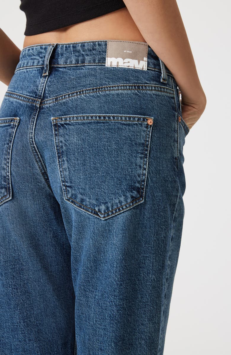 Mavi Jeans Savannah Cuff High Waist Raw Hem Wide Leg Jeans, Alternate, color, Shaded Classic Blue