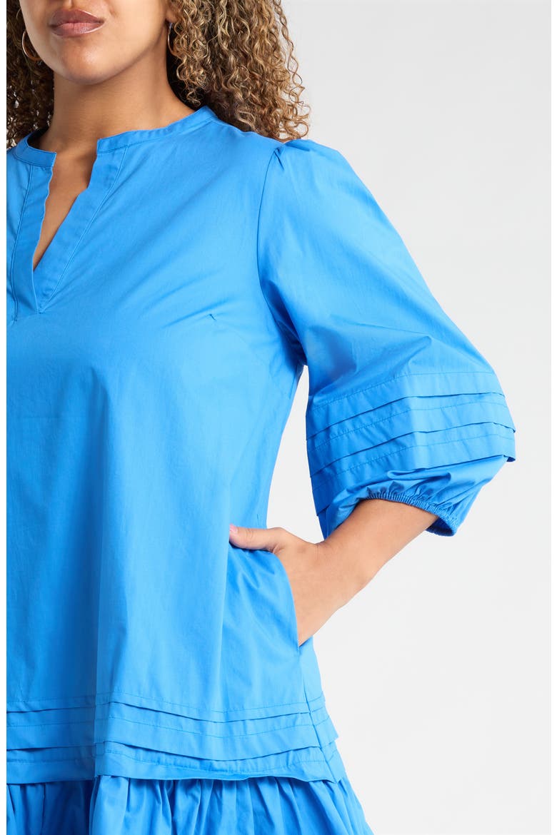 Velma Ruffle Cotton Shift Dress, Alternate, color, COBALT