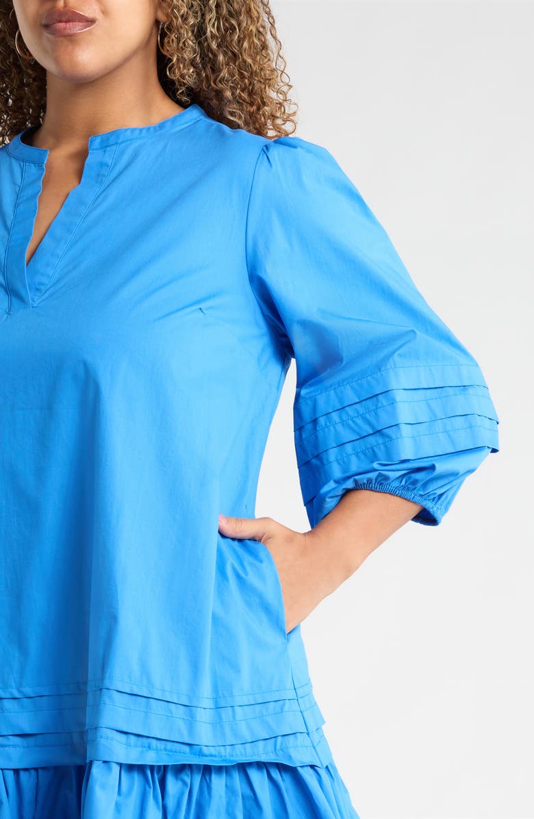 SUGARLIPS Velma Ruffle Cotton Shift Dress, Alternate, color, Cobalt