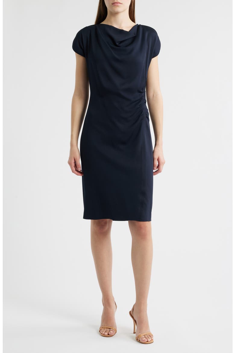 Devania Ruched Sheath Dress, Main, color, SKY CAPTAIN