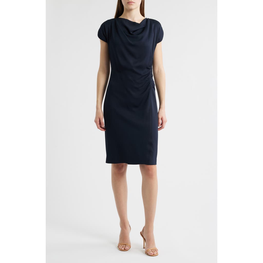 Hugo Boss Boss Devania Ruched Sheath Dress In Black