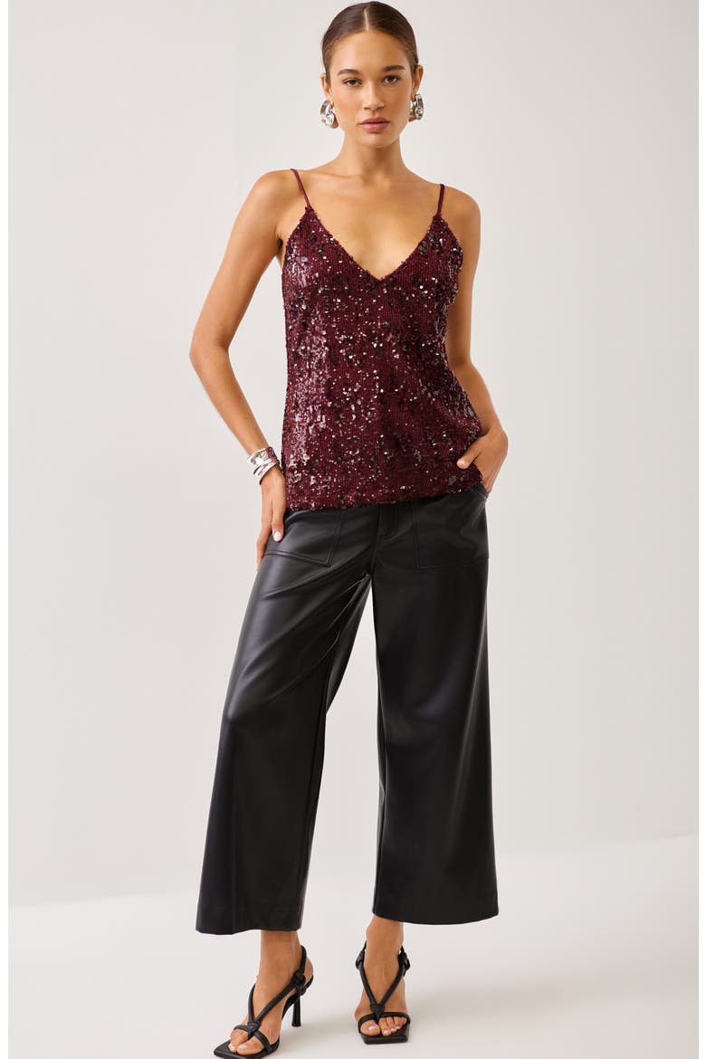 Leah Sequin Camisole, Alternate, color, MERLOT