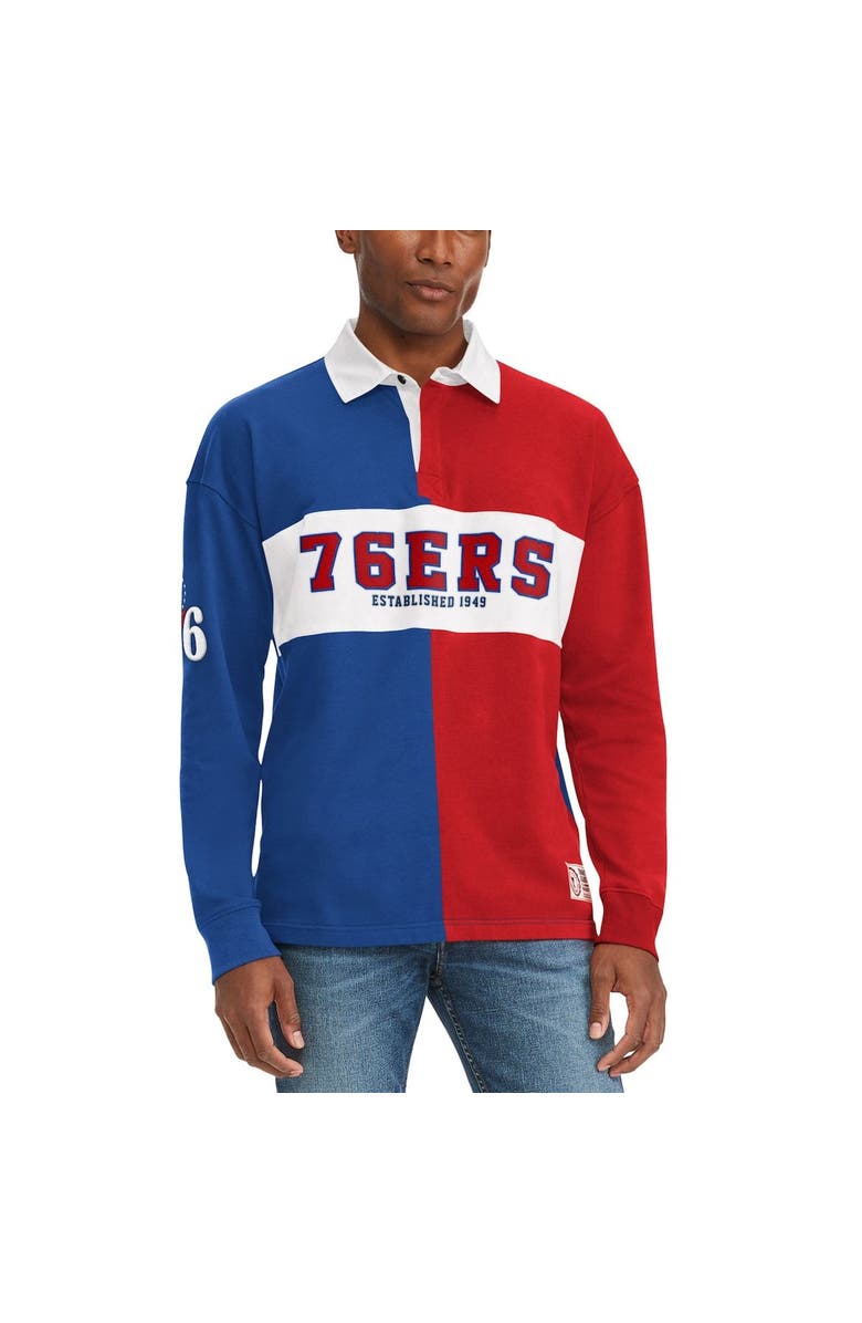 TOMMY JEANS Men's Tommy Jeans Royal/Red Philadelphia 76ers Ronnie Rugby Long Sleeve T-Shirt, Alternate, color, Royal