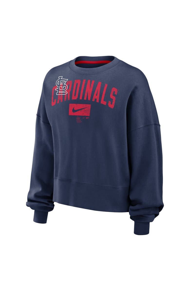 Nike Women's Nike Navy St. Louis Cardinals Oversized Long Sleeve Cropped Sweatshirt, Alternate, color, 