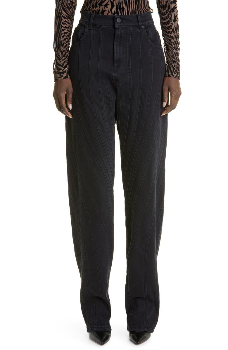 MUGLER Women's Spiral Baggy Jeans, Main, color, 