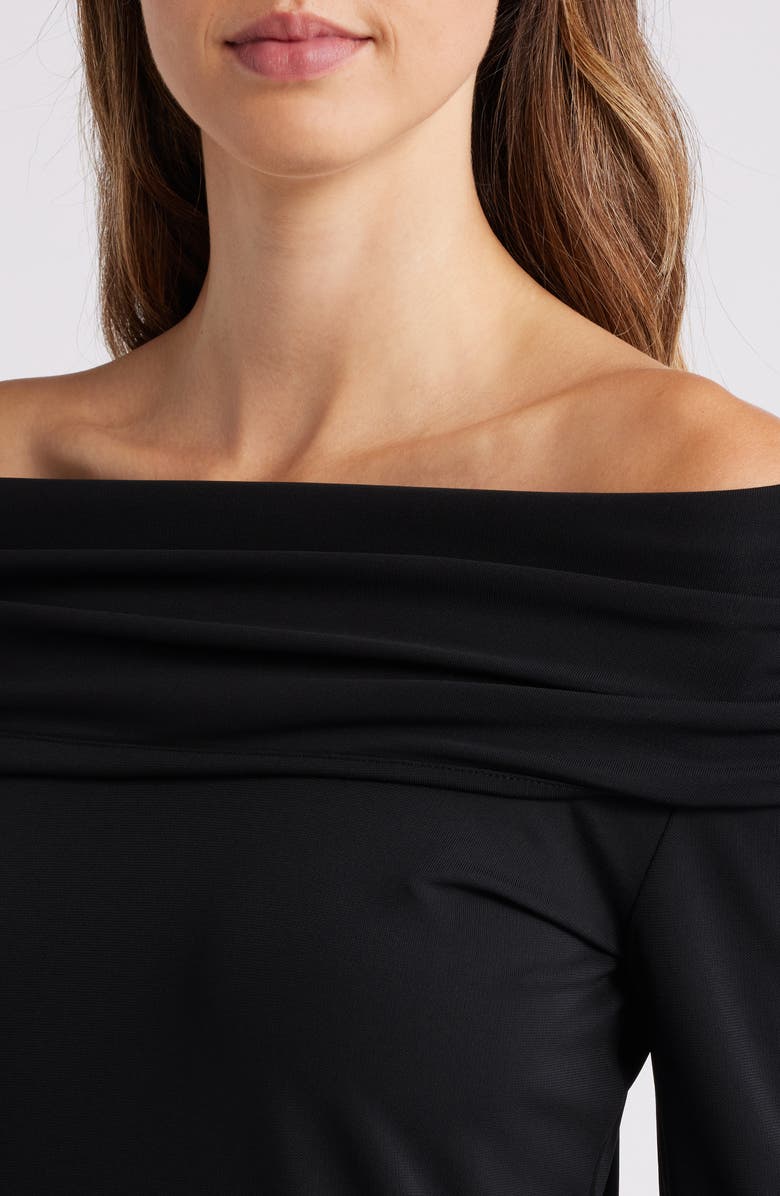Anne Klein Off the Shoulder Long Sleeve Shirt, Alternate, color,