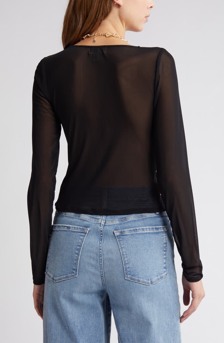 Open Edit Semisheer Mesh Corset Top, Alternate, color, 