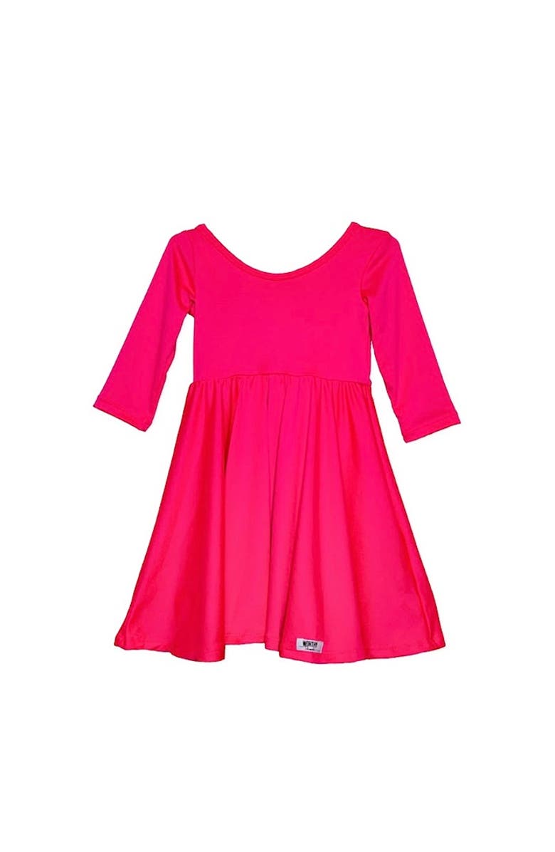 WORTHY THREADS Summer Twirly Dress, Main, color, Neon Pink
