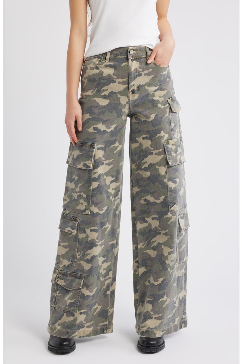 Camo Wide Leg Cargo Pants, Main, color, CAMO