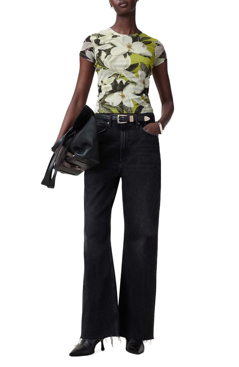 AllSaints Ellie Floral Mesh T-Shirt, Alternate, color,