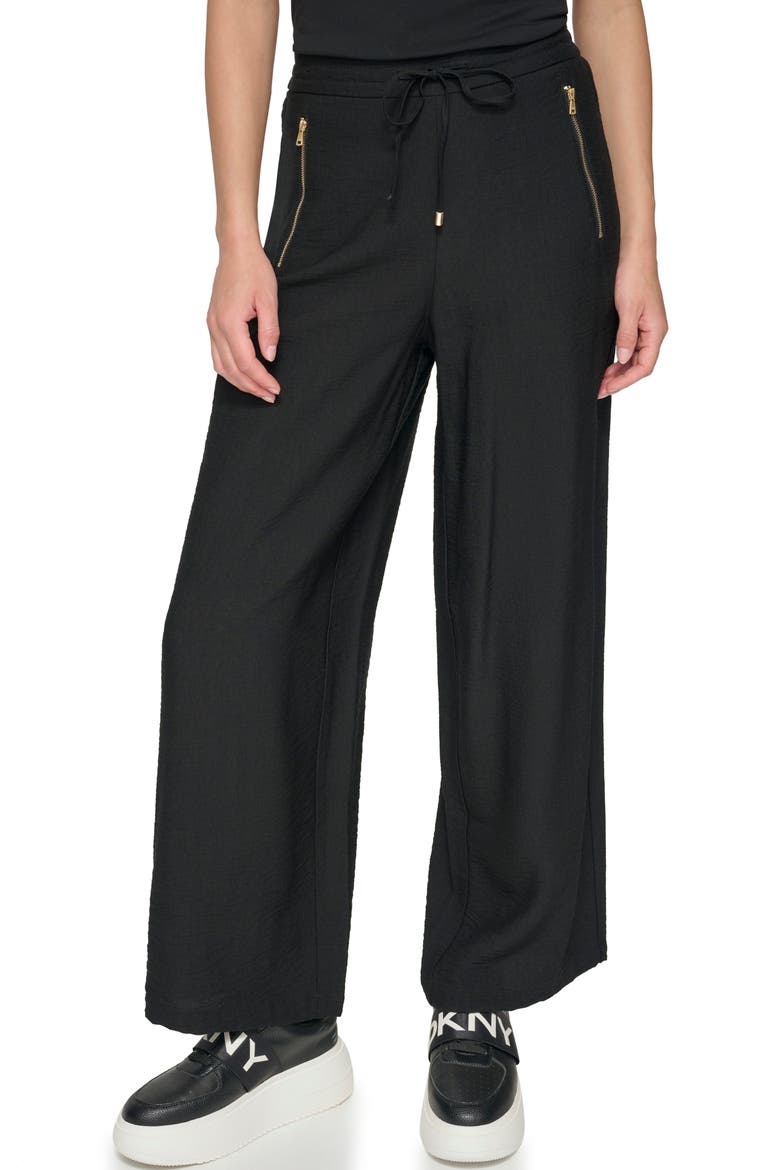 Drawstring Pants, Main, color, BLACK