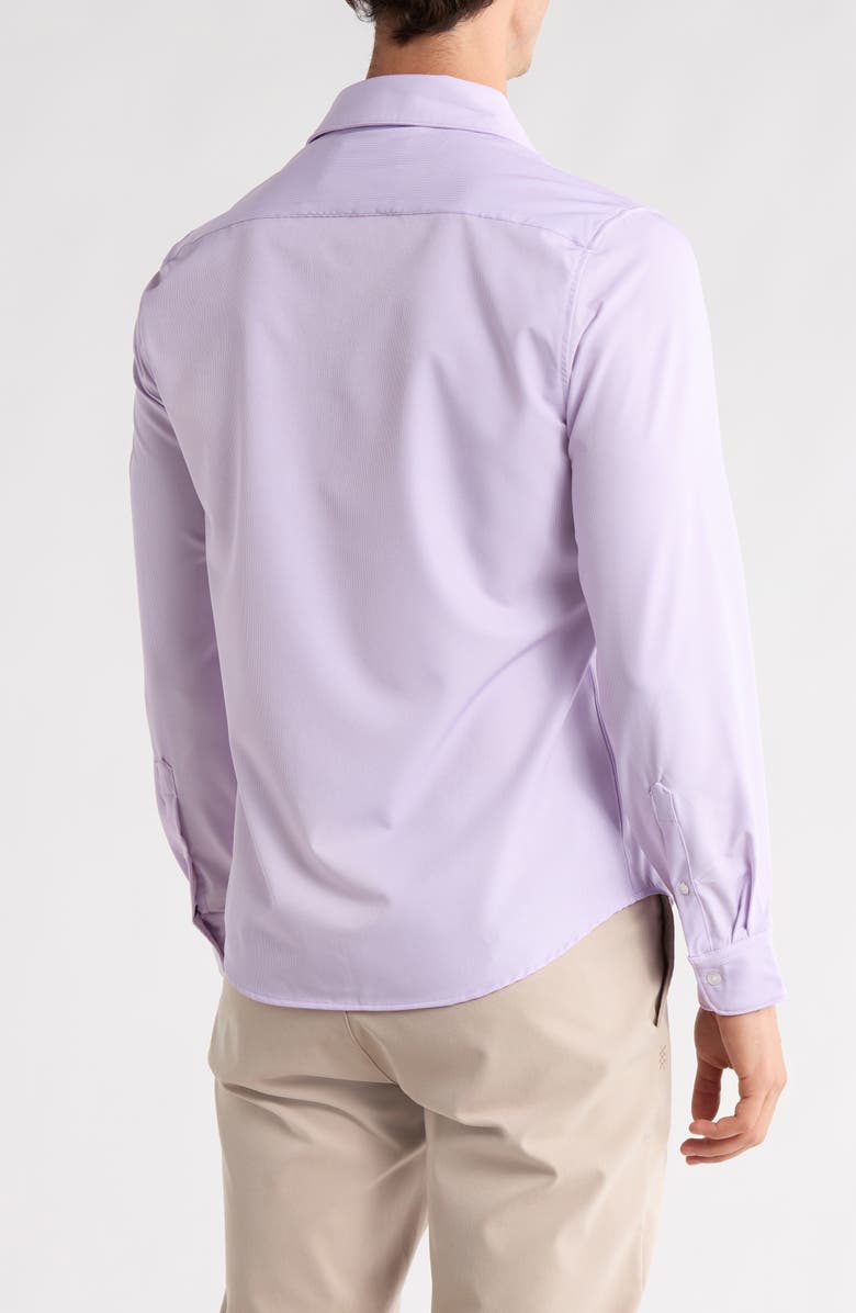DENIM AND FLOWER Lavender Stripe Performance Button-Up Shirt, Alternate, color, Lavender