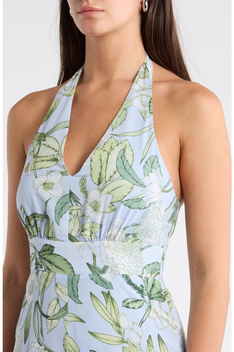 Serenade Bloom Halter Jumpsuit, Alternate, color, WHITE-GREENS