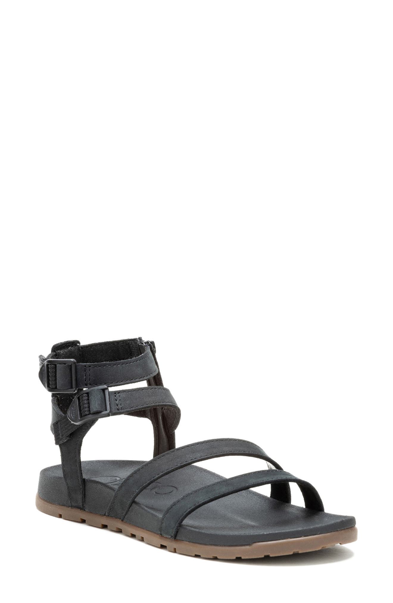 Chaco Lowdown Strappy High Sandal, Main, color, Black