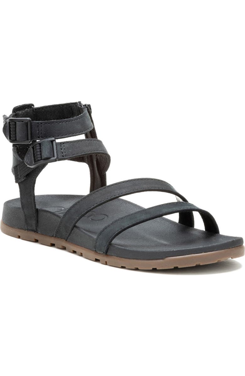 Chaco Lowdown Strappy High Sandal, Main, color, Black