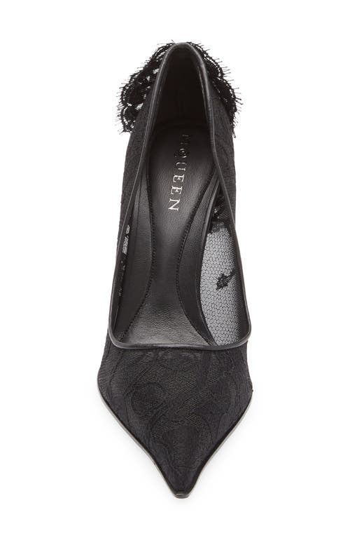 Alexander Mcqueen Mcqueen Drape Lace Pointed Toe Pump In Black