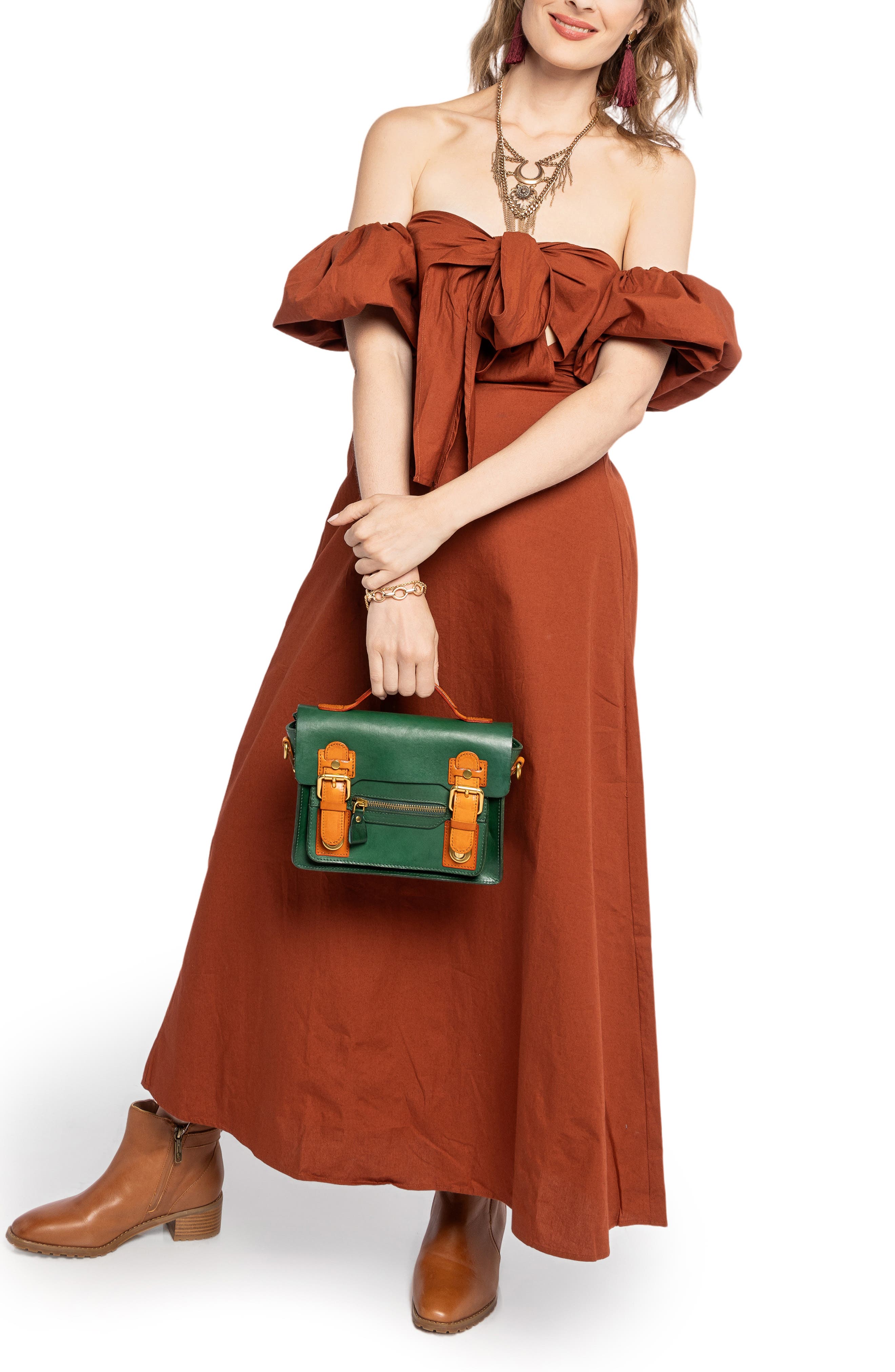 Aster Mini Leather Satchel, Alternate, color, GREEN