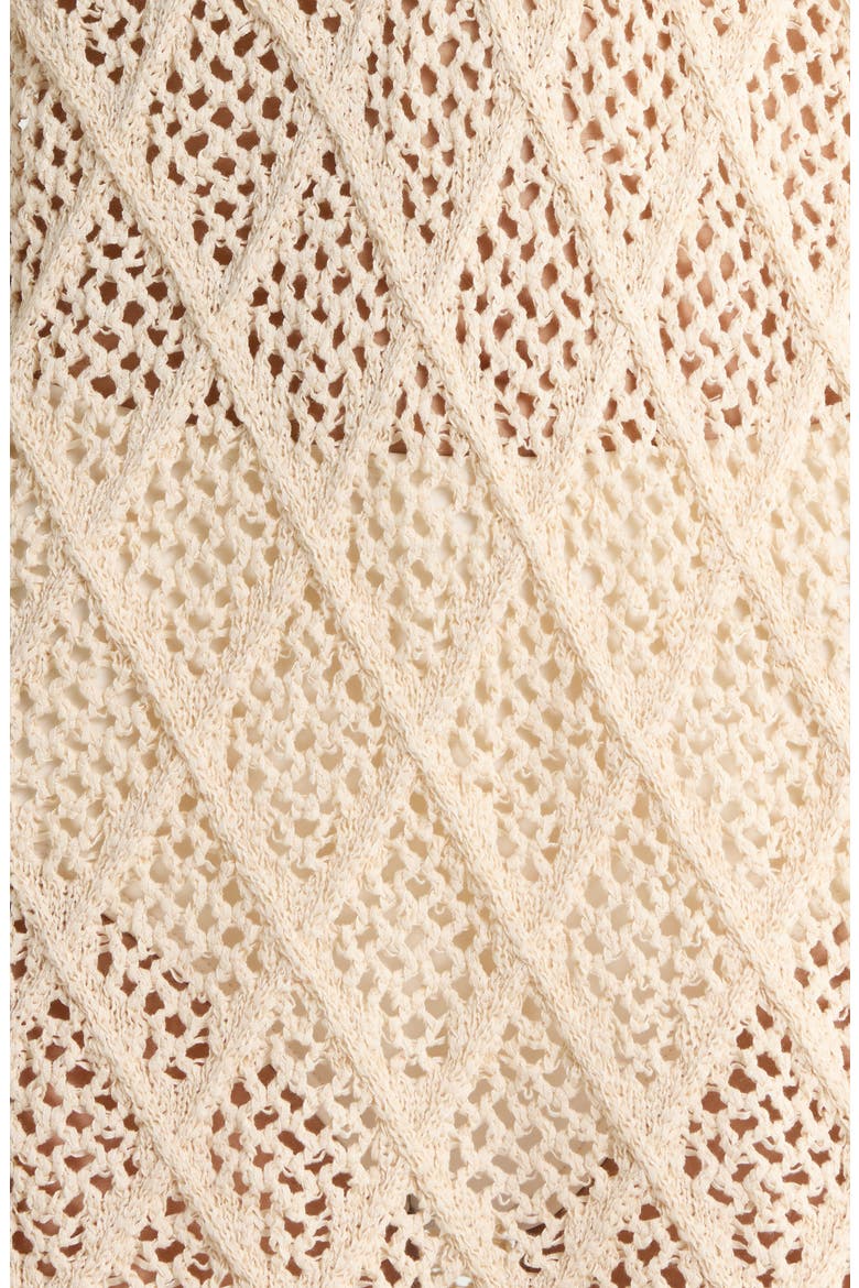 Crochet Cover-Up Minidress, Alternate, color, NATURAL