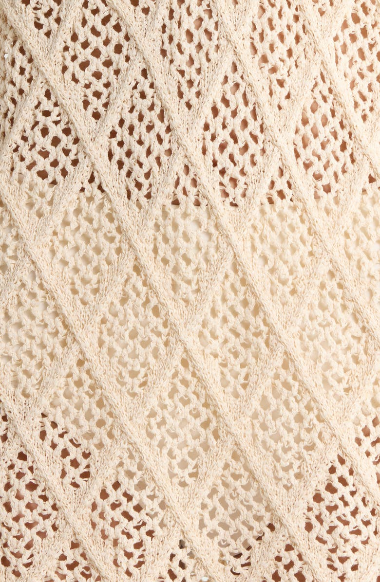Elan Crochet Cover-Up Minidress, Alternate, color, Natural