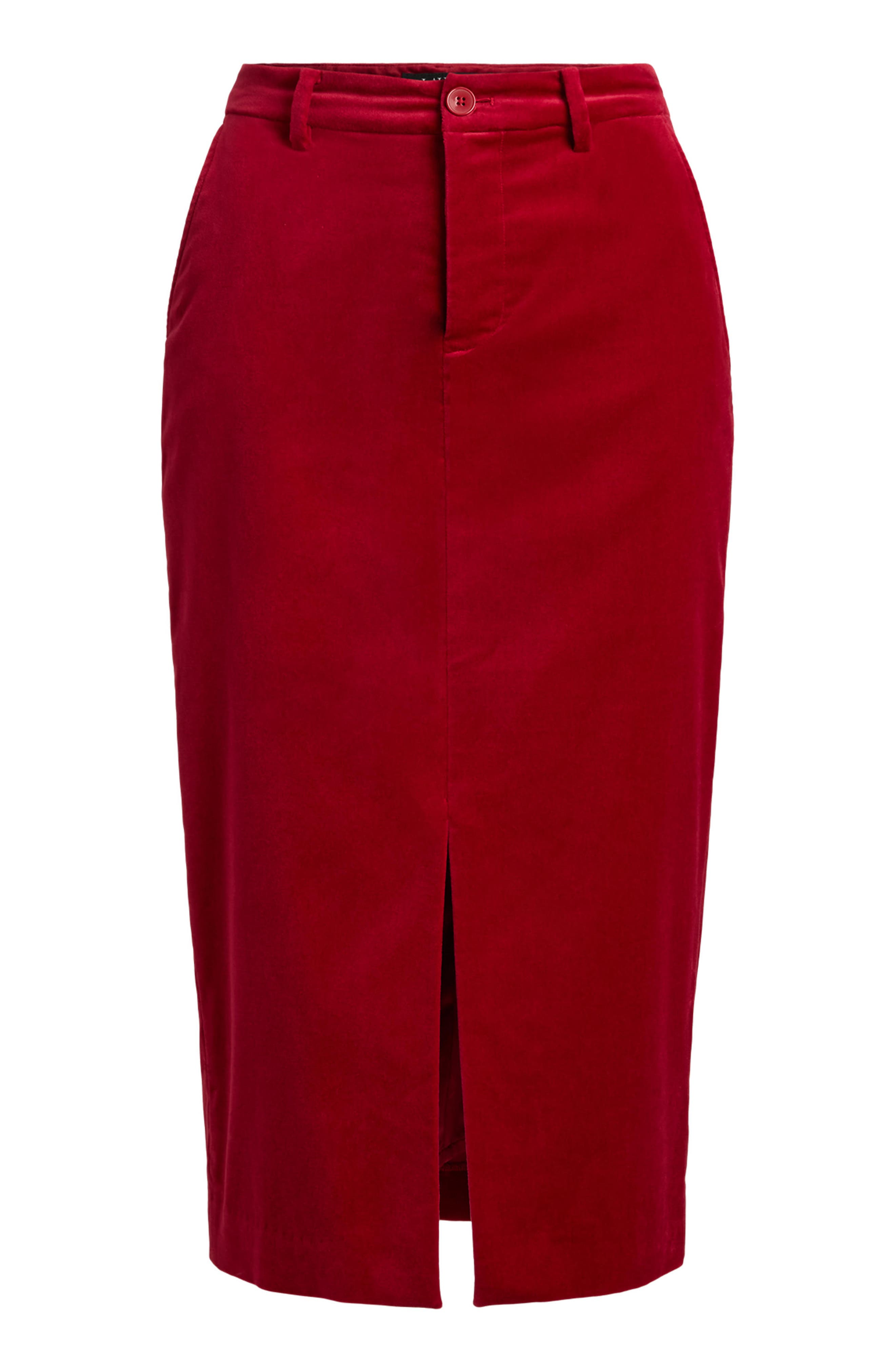 Lauren Ralph Lauren Stretch Velvet Pencil Skirt (Women) | Nordstrom