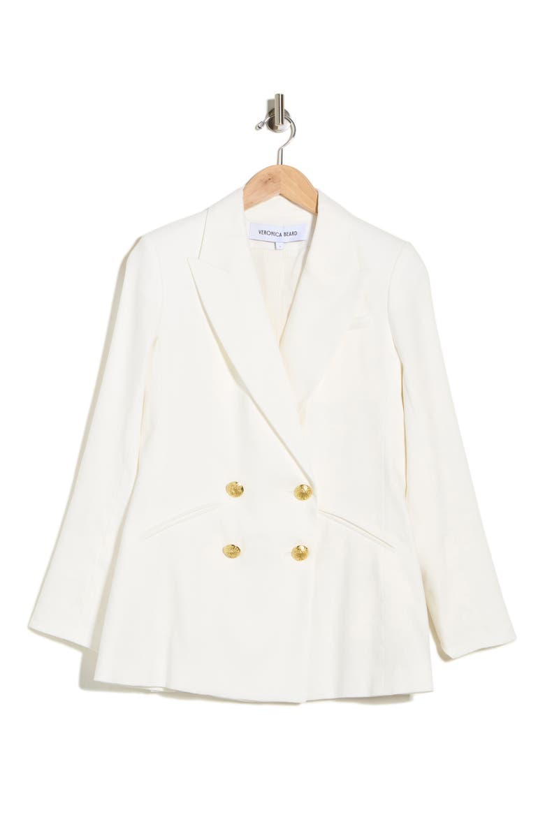 Dale Linen Blend Dickey Jacket, Alternate, color, OFF WHITE