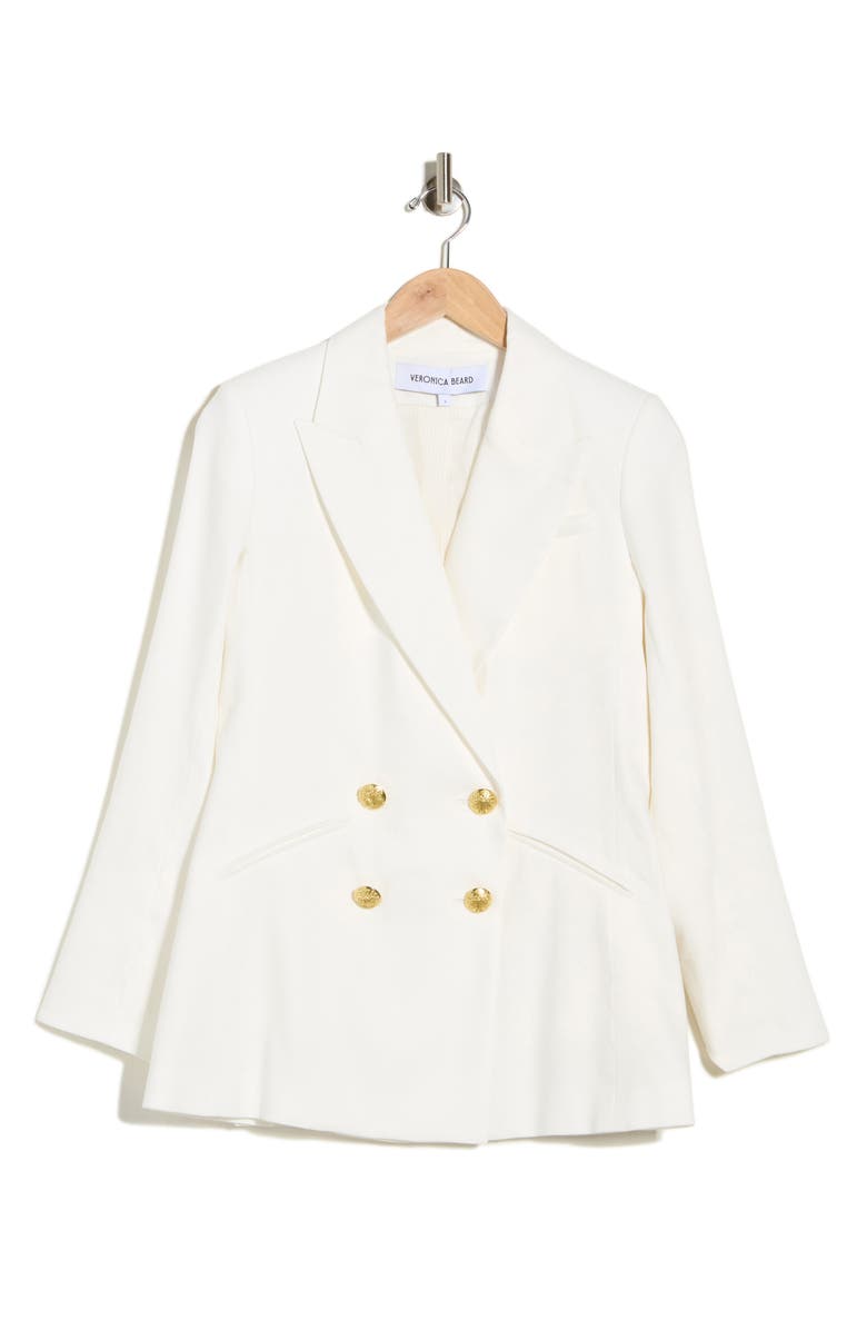 Veronica Beard Dale Linen Blend Dickey Jacket, Main, color, Off White