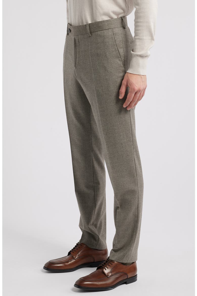 Genius Flat Front Microcheck Stretch Wool Dress Pants, Alternate, color, OPEN WHITE BEIGE
