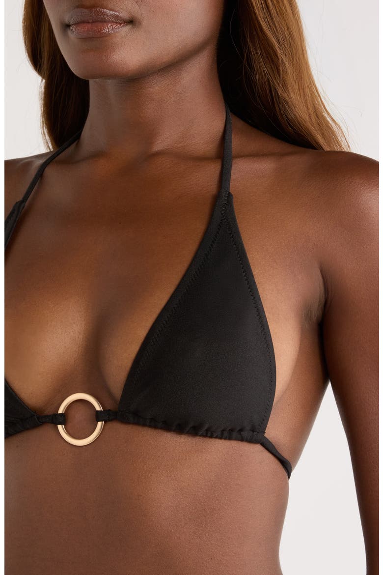 Ring Halter Bikini Top, Alternate, color, TWILIGHT BLACK