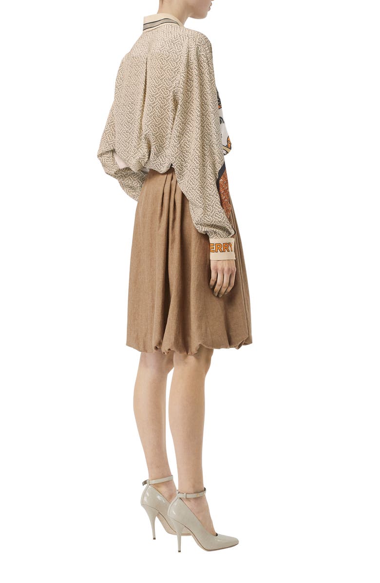 Burberry Unicorn & TB Monogram Print Silk Shirt, Alternate, color, 