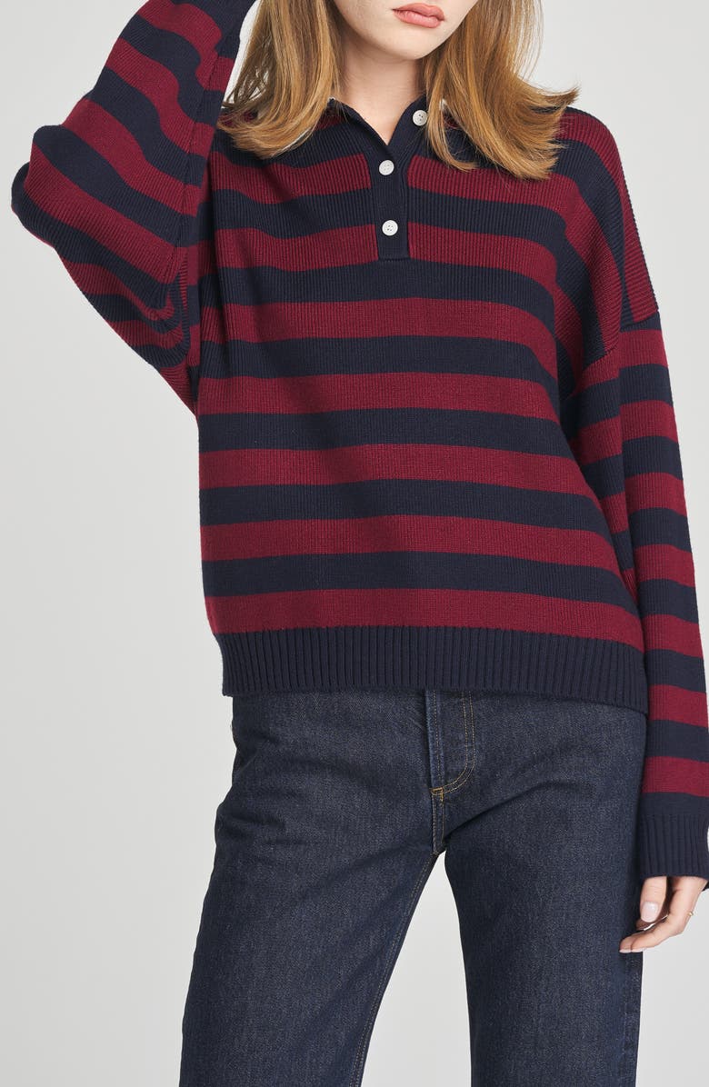 WAYF Logan Stripe Polo Sweater, Alternate, color, 