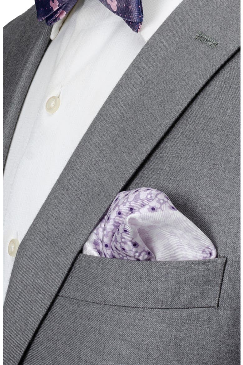 x Disney Mickey Dot Silk Pocket Square, Alternate, color, PURPLE