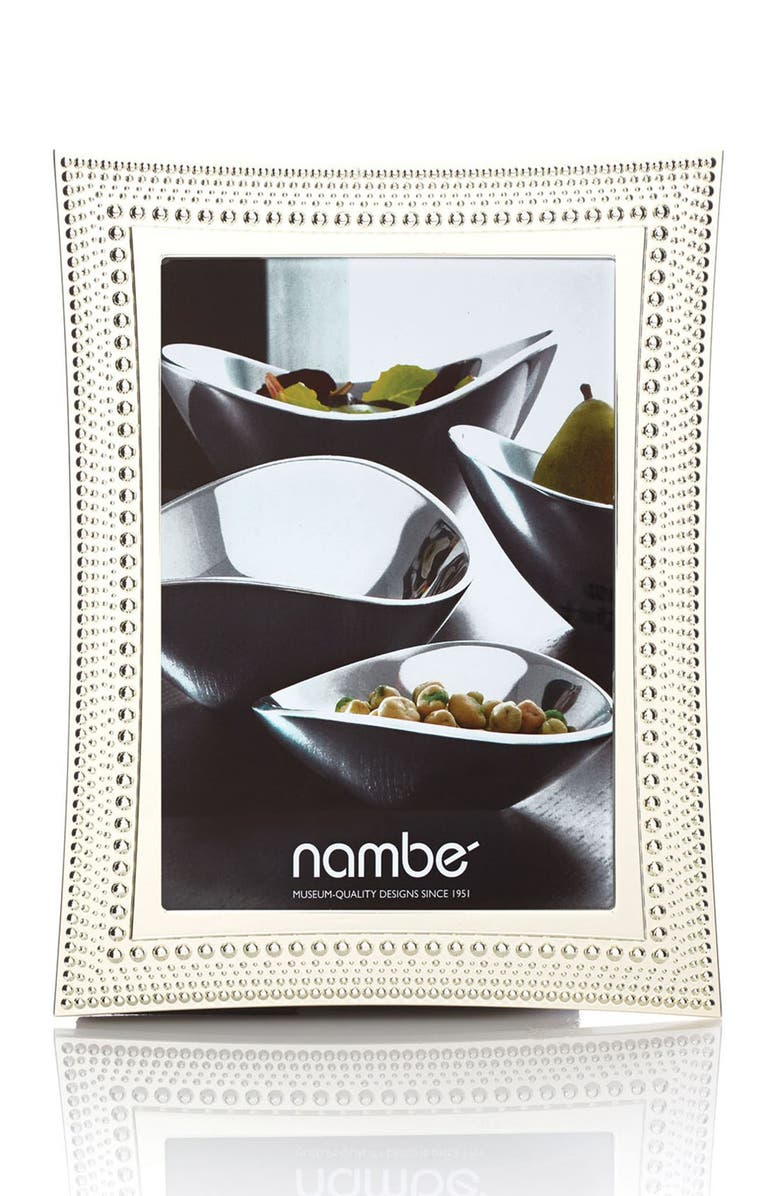 Nambé Beaded Picture Frame, Alternate, color, Silver