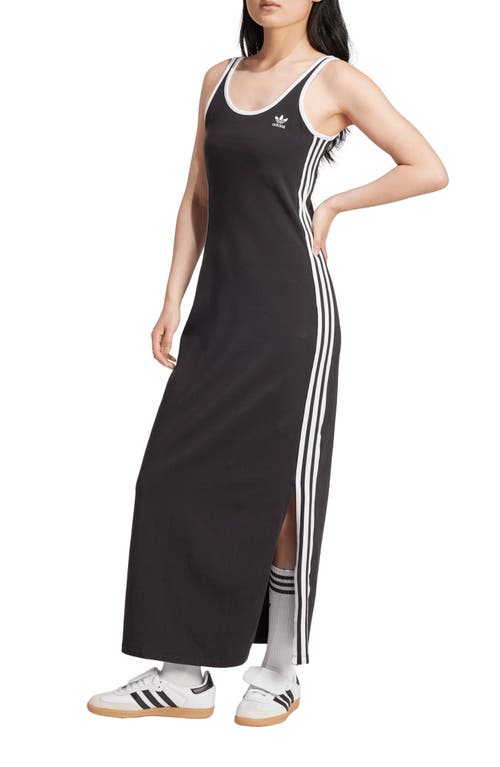 Adidas Originals Black Adicolor 3-stripes Tank Maxi Dress In Black