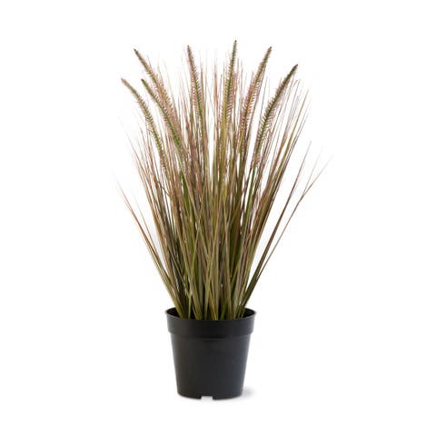 Cattail Grass Artificial Stems and Leaf Sprays Green Multi