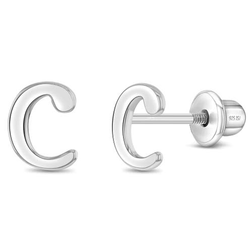 In Season Jewelry Polished Initial Letters Earrings in Letter C at Nordstrom