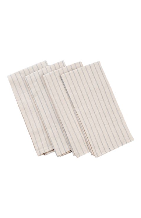 Striped Cotton Napkin Set of 4