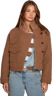 Belle & Bloom Crystal Skies Cropped Wool Rib Jacket
