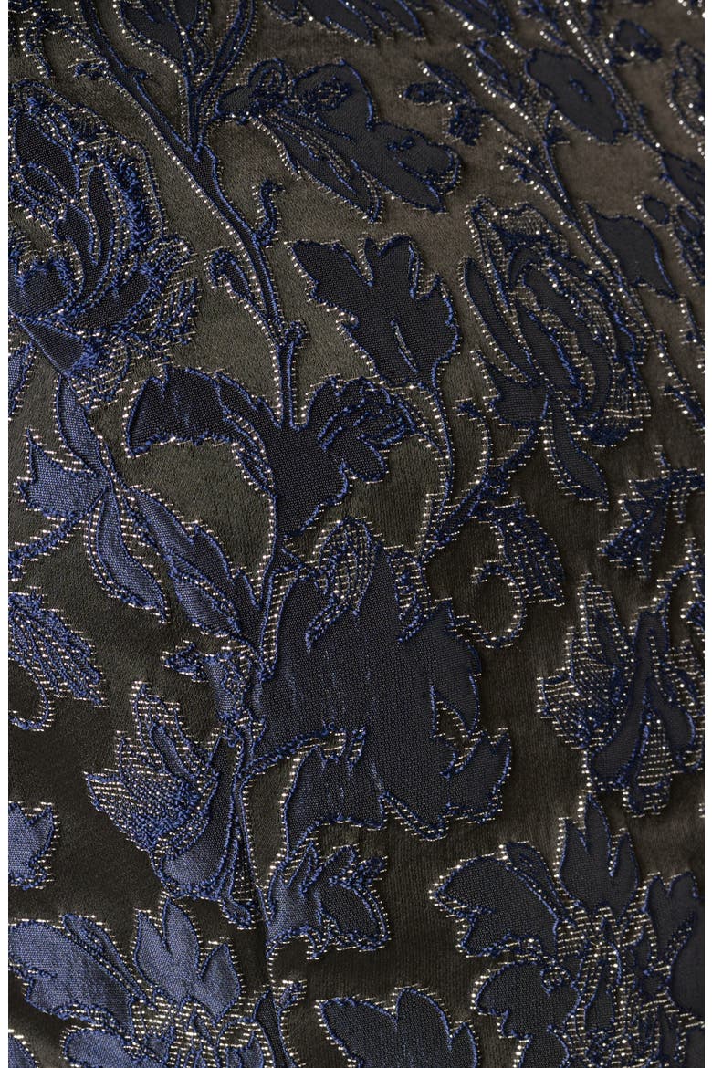Floral Jacquard Sleeveless Tie Front Dress, Alternate, color, BLACK/ NAVY