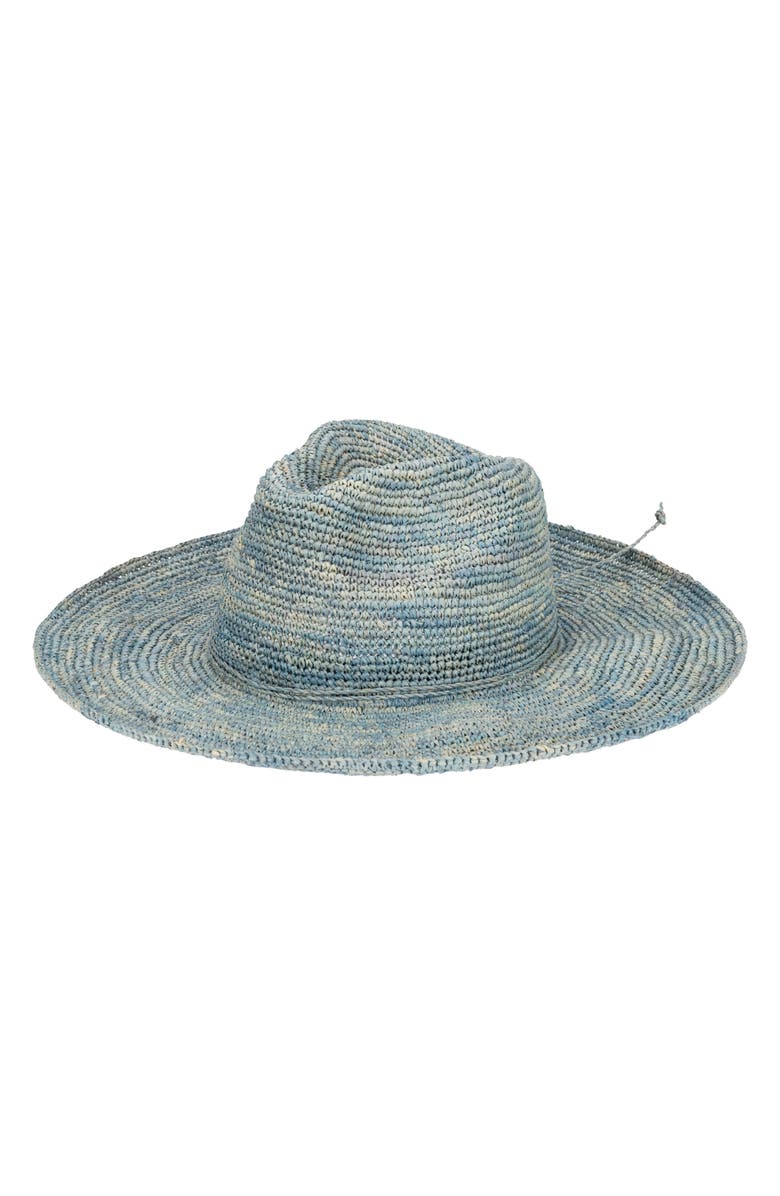 San Diego Hat Marina Crochet Raffia Straw Fedora, Main, color, Blue