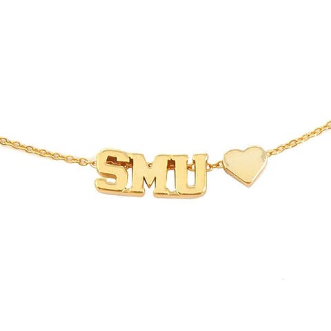 Southern Methodist University Gold Heart Necklace