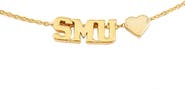 Color Shout Southern Methodist University Gold Heart Necklace