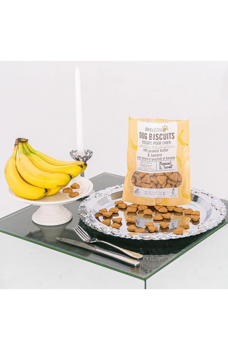 Dexypaws Banana, Oat & Peanut Butter Dog Biscuits 12oz, Alternate, color, Brown