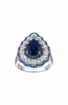 Lab Created Blue Sapphire Pear Ring