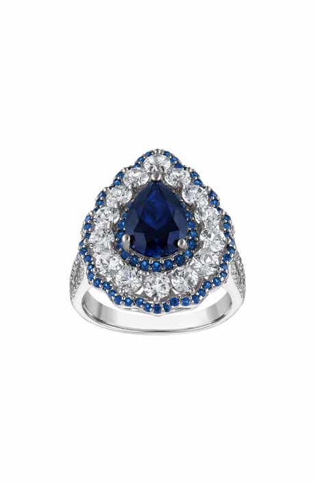 Lab Created Blue Sapphire Pear Ring