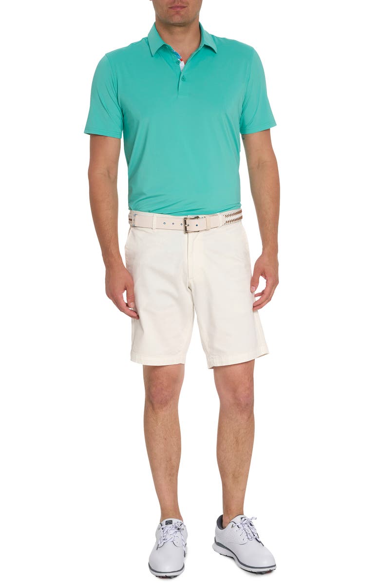 Robert Graham Axelsen Solid Short Sleeve Performance Golf Polo, Alternate, color, Jade