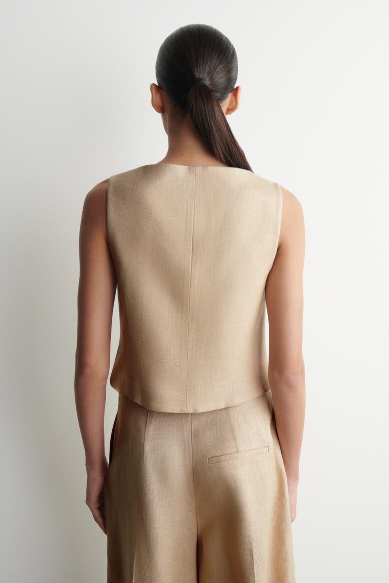 Tailored Vest, Alternate, color, BEIGE