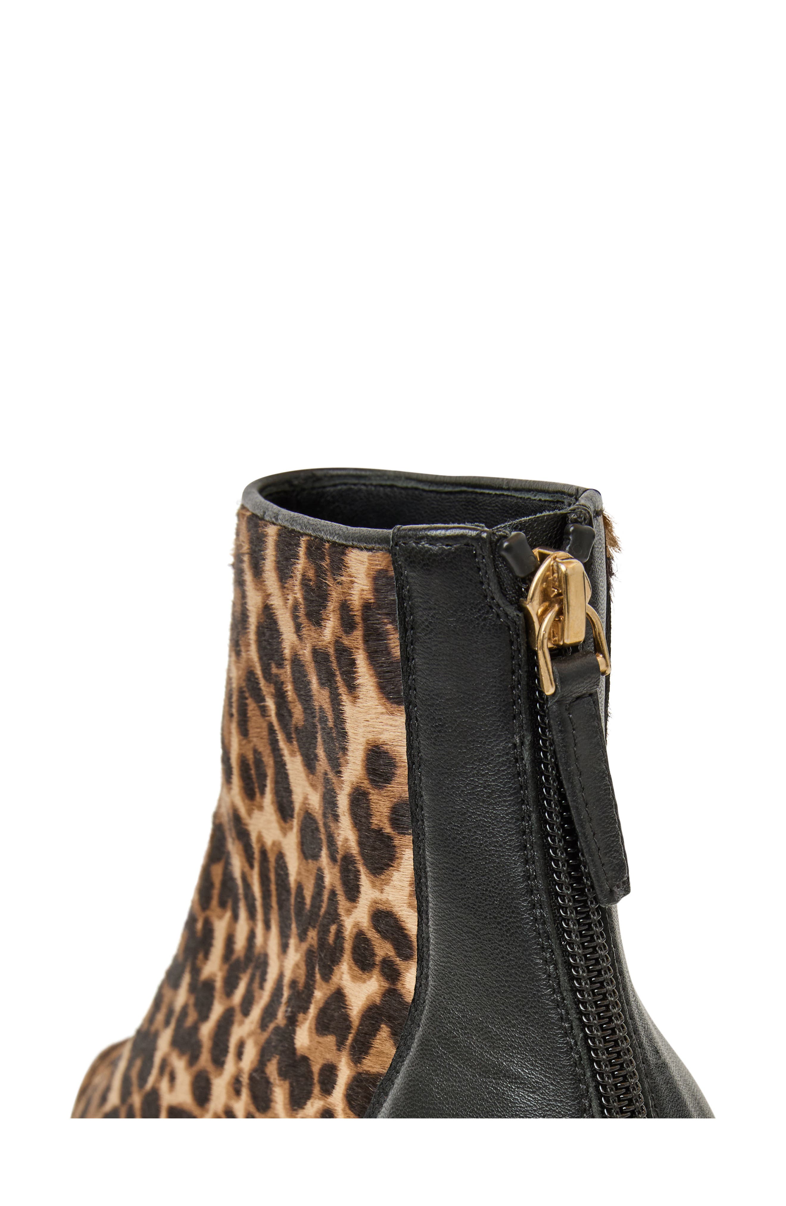 Bruno Magli Francesca Pointed Toe Kitten Heel Bootie, Alternate, color, Leopard Haircalf