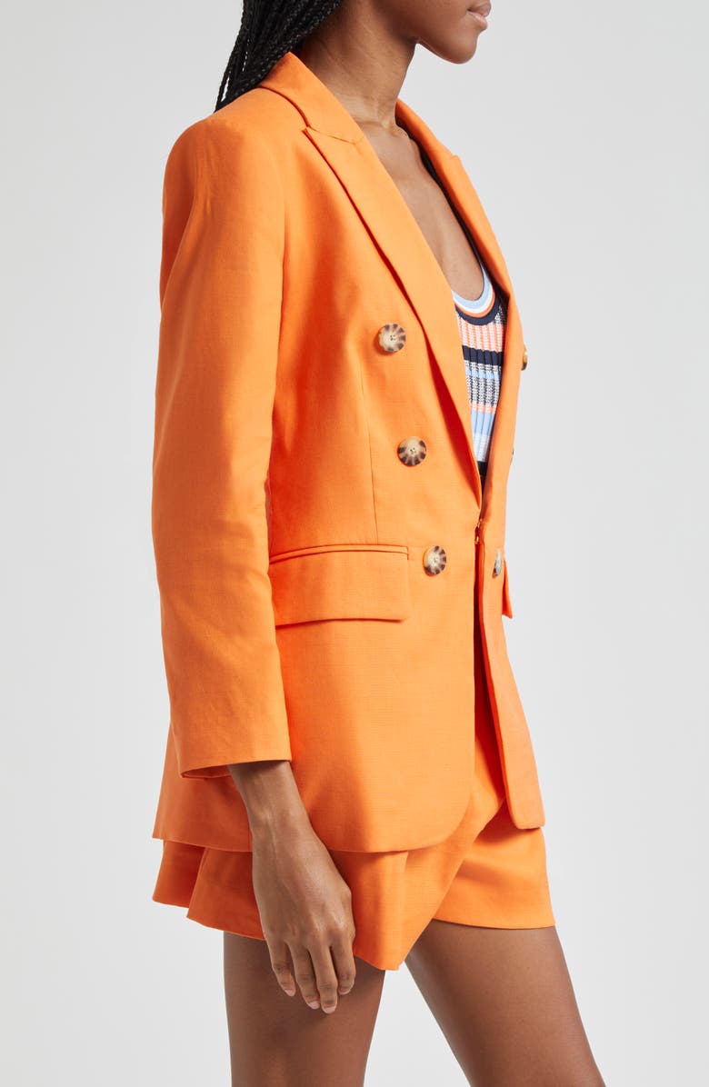 Veronica Beard Bexley Linen Blend Dickey Jacket, Alternate, color, Orange
