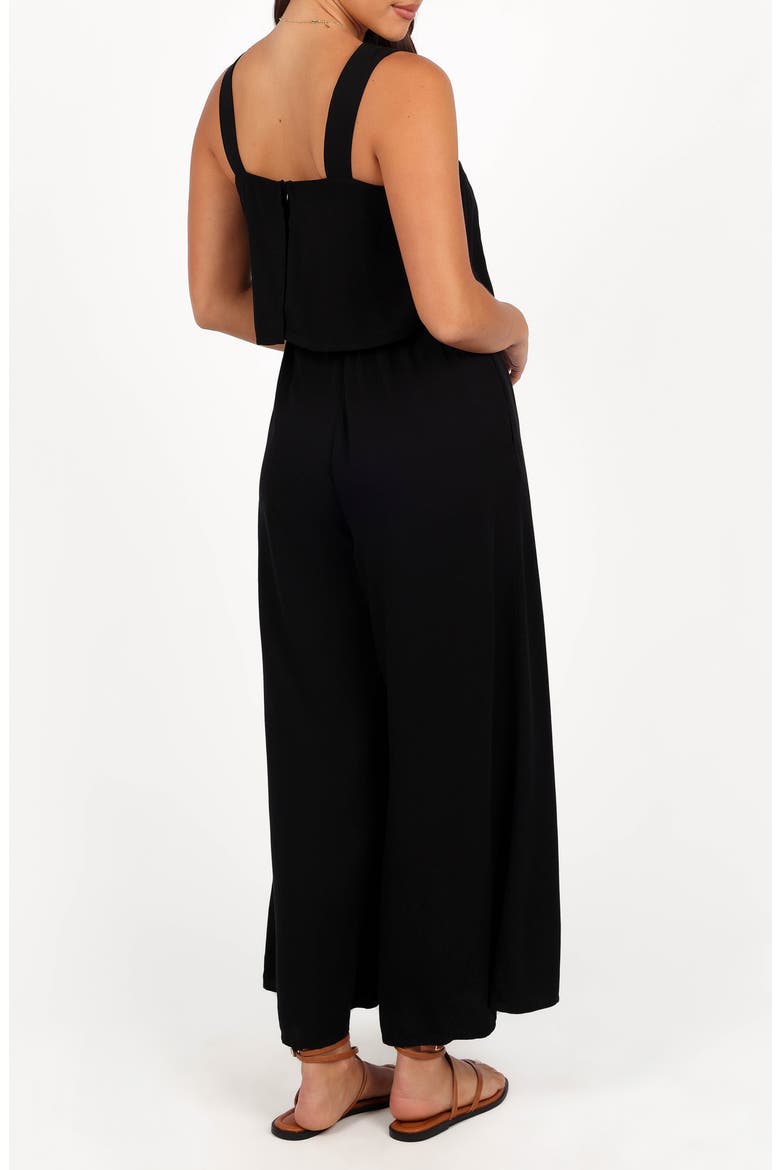 Delia Popover Sleeveless Wide Leg Jumpsuit, Alternate, color, BLACK